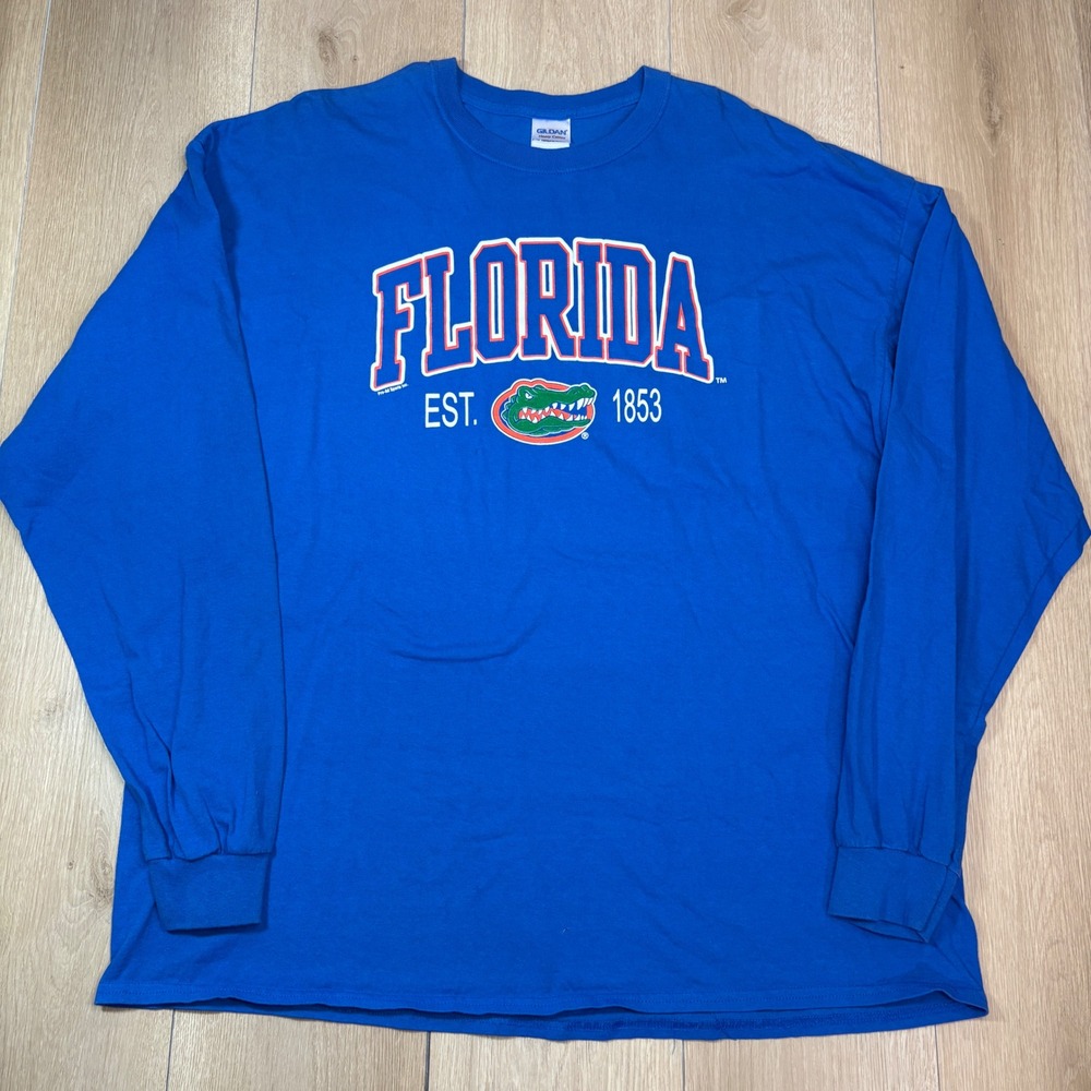 Gildan Florida Gators Long Sleeve T-Shirt Mens 2XL Blue University of Florida